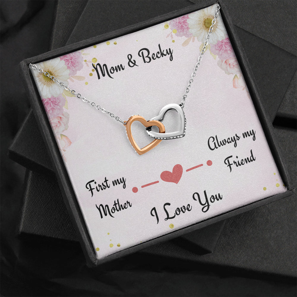 Gift for Mom, First My Mom Always My Friend, Love Knot Necklace, Personalized Gift for Mom, Birthday Gift or Christmas Gift For Mom