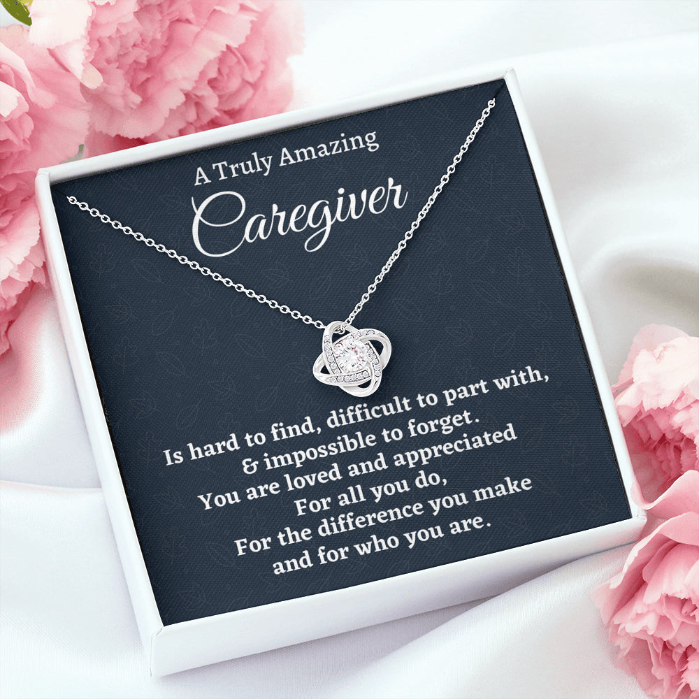 Caregiver Gift, Appreciation Gift For A Caregiver, Love Knot Necklace Personalized Gift, Jewelry Gift For Women