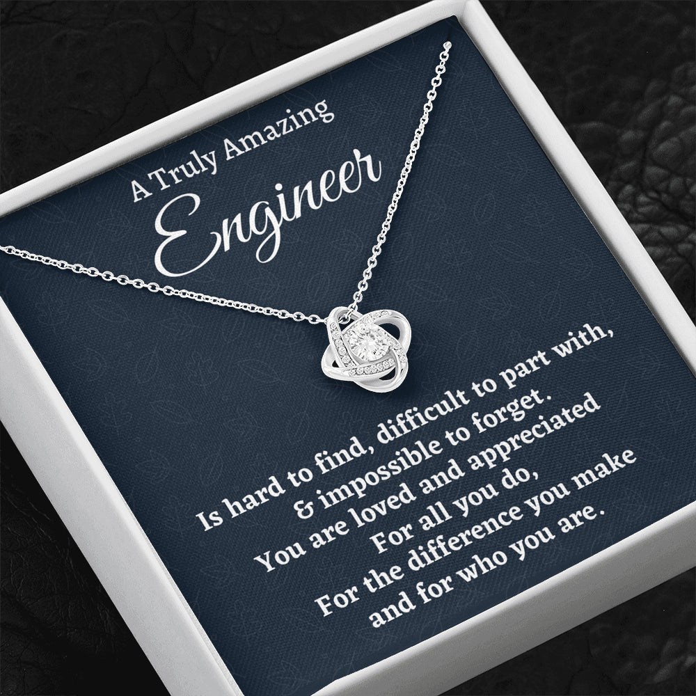 Engineer Gift, Appreciation Gift For An Engineer, Love Knot Necklace Personalized Gift, Jewelry Gift For Women, Farewell Gift
