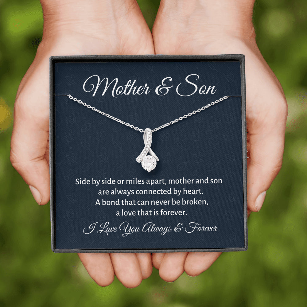 Mother & Son Beautiful Necklace Gift, Mom Birthday Gift or Christmas Present from Son, To Parents Appreciation Gift