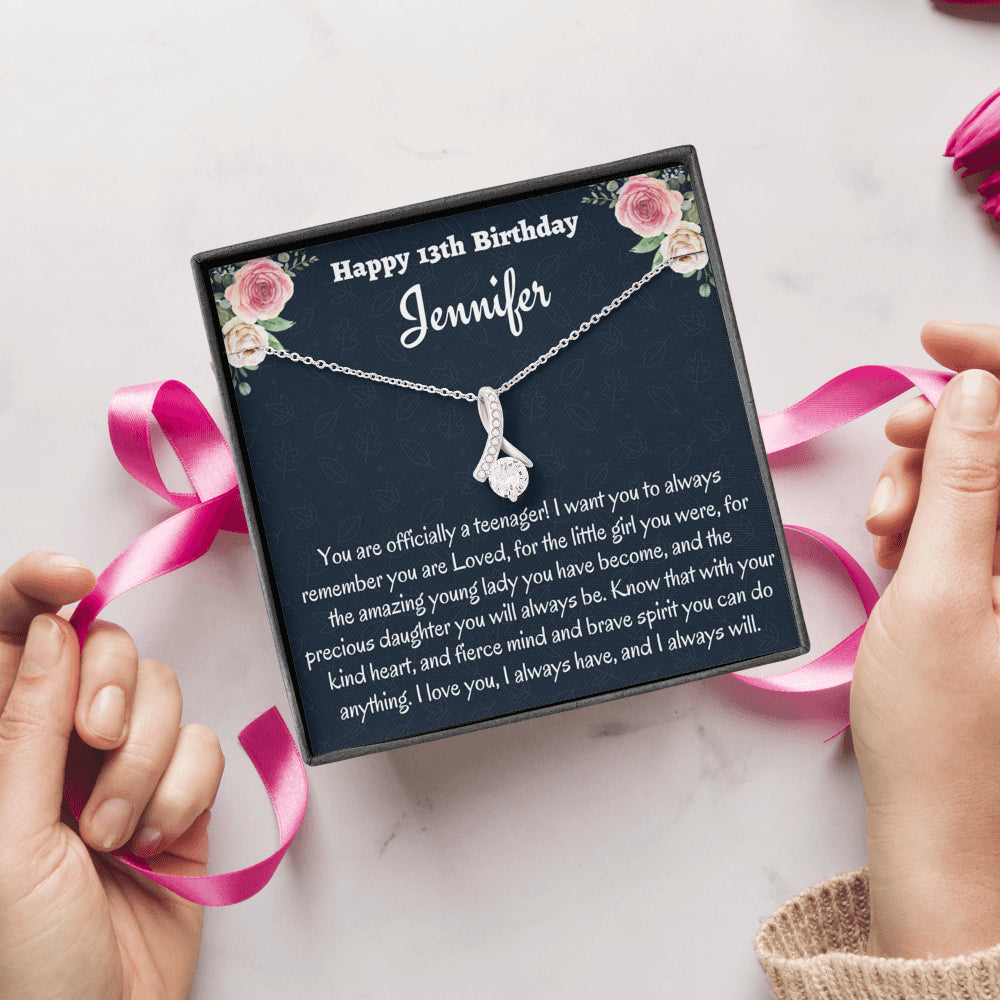 Birthday Gift for 13 Year Old Girl, Personalized Thirteenth Birthday Gift, Beautiful Necklace, Birthday Present for 13 Year Old, Teen Birthday Gift, Officially A Teenager Gift.
