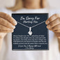 I'm Sorry Gift, Apology Necklace For Wife Girlfriend, Sorry Gift Friend, Forgive me Jewelry Sorry Partner, Sorry Sister
