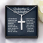 Godmother & Goddaughter Cross Gift Necklace, Gift for Baptism, Confirmation, Graduation Birthday
