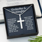 Godmother & Goddaughter Cross Gift Necklace, Gift for Baptism, Confirmation, Graduation Birthday