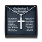 Godmother & Goddaughter Cross Gift Necklace, Gift for Baptism, Confirmation, Graduation Birthday