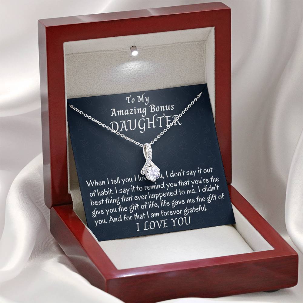 To my Bonus Daughter Beautiful Necklace, Stepdaughter Gift, Bonus Daughter Birthday Gift, Gift for Bonus Daughter, Daughter in Law