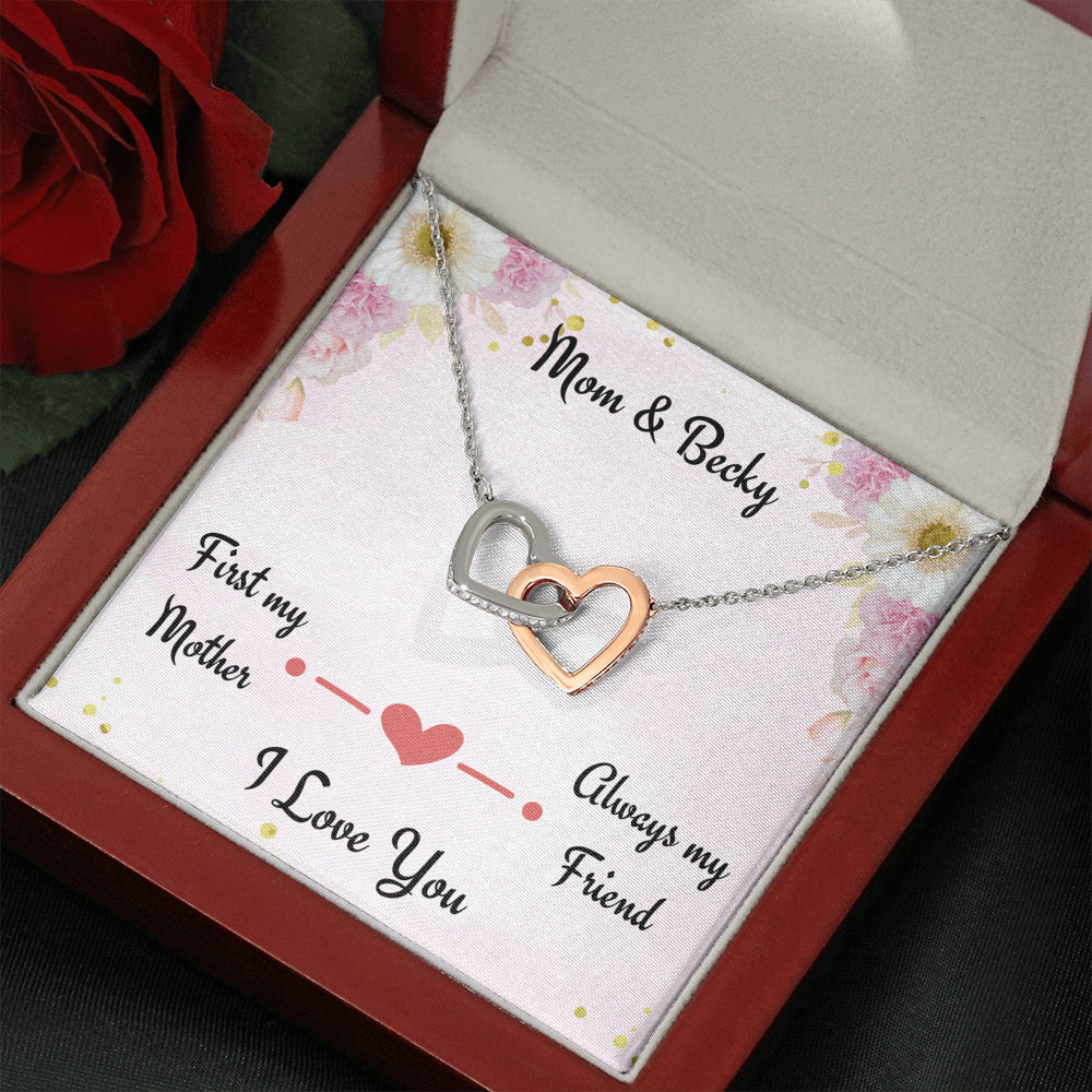 Gift for Mom, First My Mom Always My Friend, Love Knot Necklace, Personalized Gift for Mom, Birthday Gift or Christmas Gift For Mom