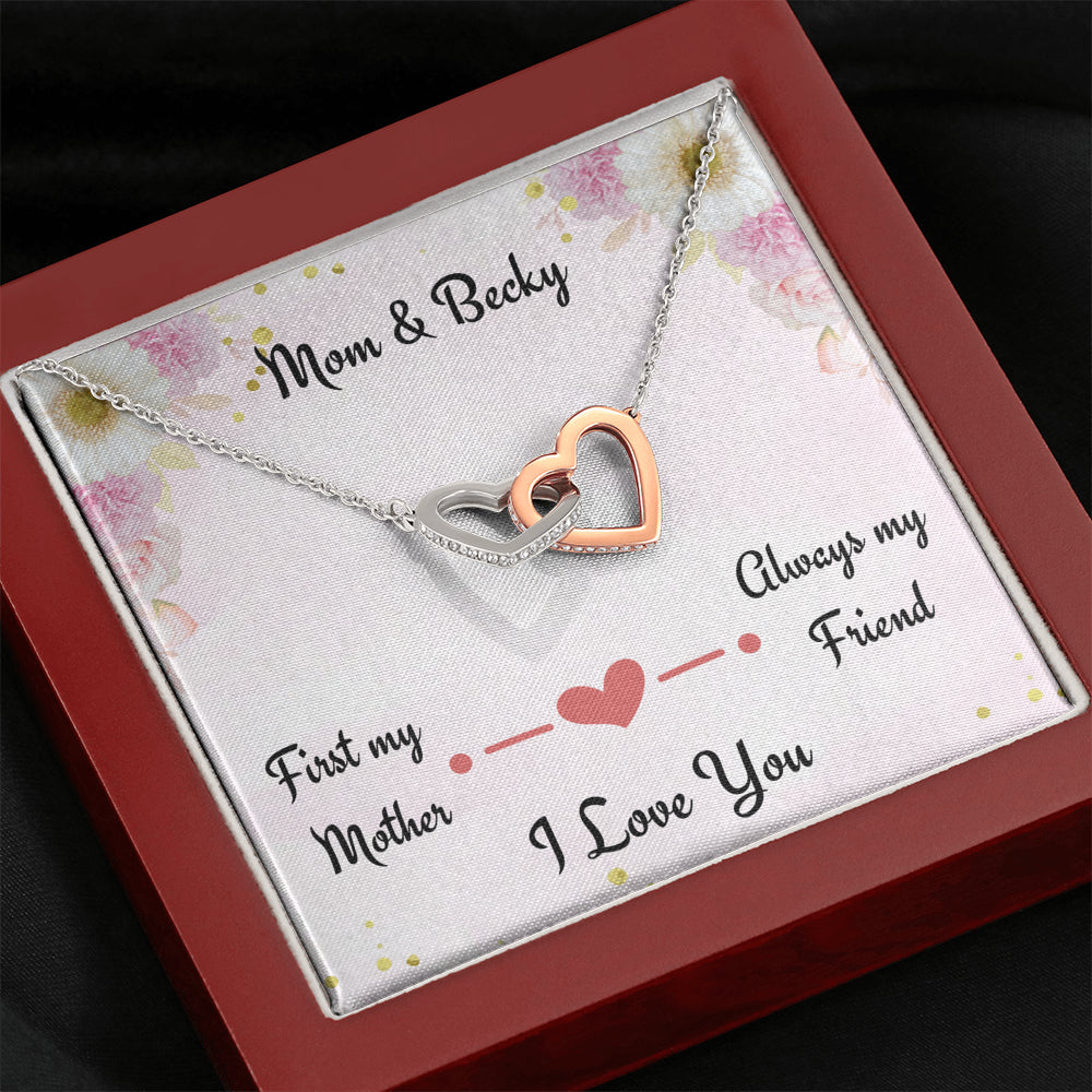 Gift for Mom, First My Mom Always My Friend, Love Knot Necklace, Personalized Gift for Mom, Birthday Gift or Christmas Gift For Mom