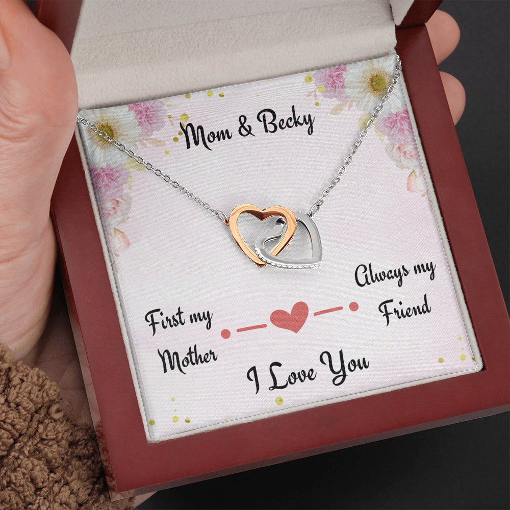 Gift for Mom, First My Mom Always My Friend, Love Knot Necklace, Personalized Gift for Mom, Birthday Gift or Christmas Gift For Mom