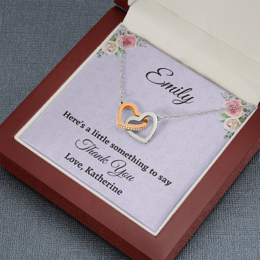 Personalized Thank You Gift, Two Hearts Necklace, Appreciation Jewelry Gift For Women, Wedding Thank You, Mindfulness Gift For A Friend