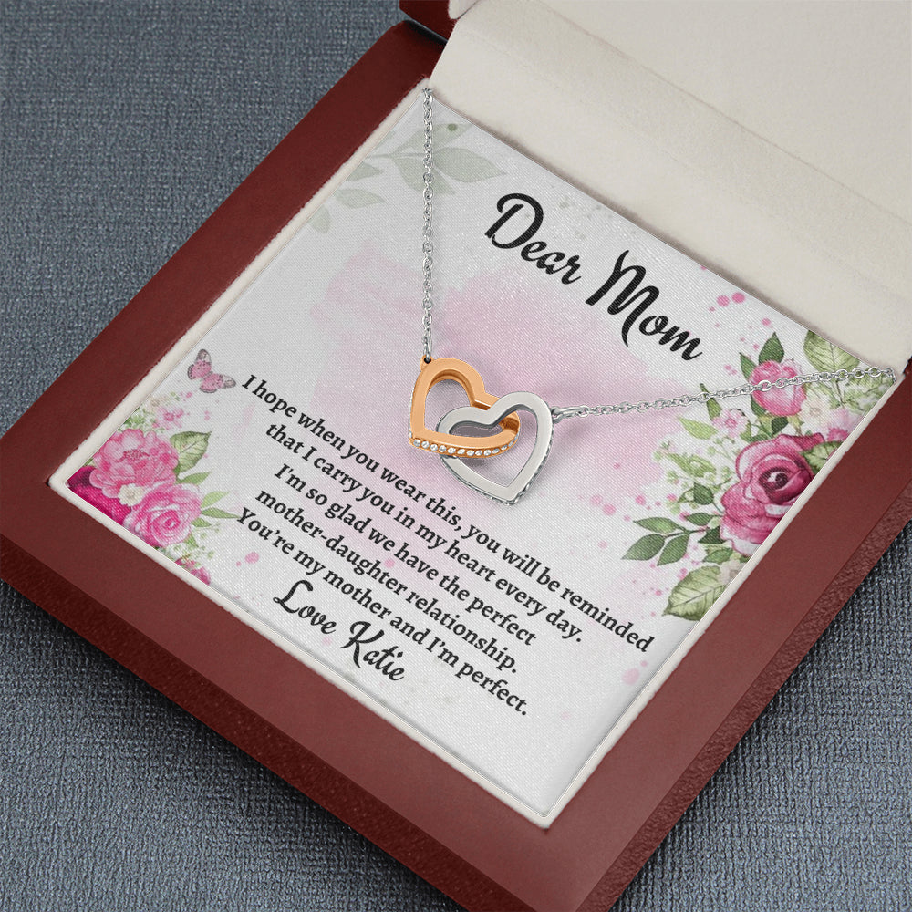 Gift for Mom, Two Hearts Necklace Gift For Mom, Birthday Gift, Present From Daughter to Mother Christmas Gift