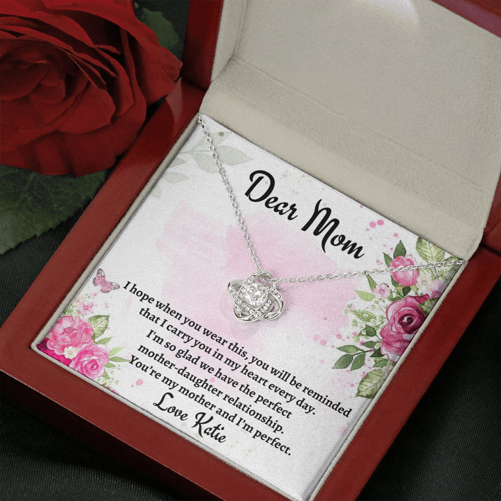 Gift for Mom, Love Knot Necklace Gift For Mom, Birthday Gift, Present From Daughter to Mother Christmas Gift