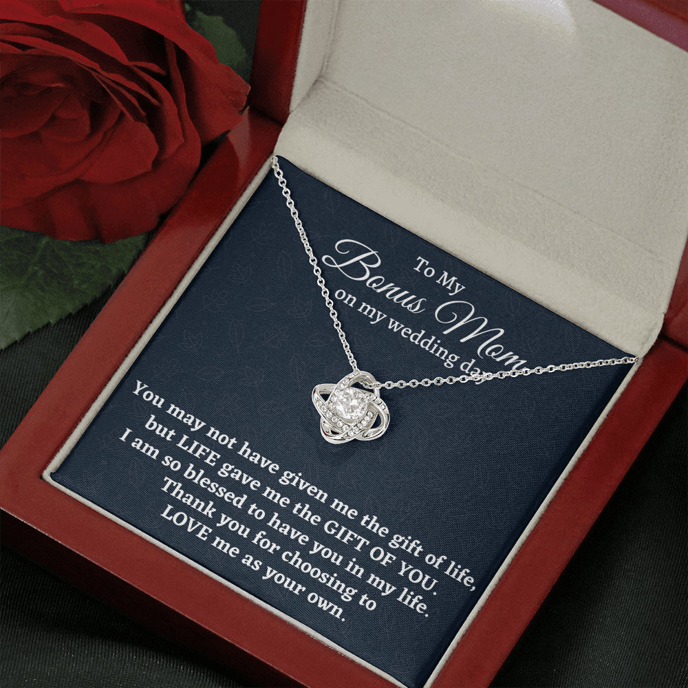 Stepmother Wedding Gift from Bride, Love Knot Necklace, Bonus Mom Gift, To Stepmom of the Bride Gift, Wedding Jewelry for Stepmom