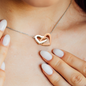 Wife Gift Necklace, Anniversary Gift for Wife, Two Hearts Necklace, Birthday Gift for Wife, Christmas Gift for Wife
