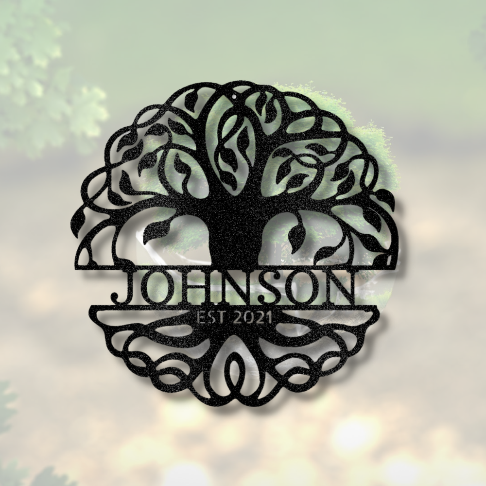 Personalized Tree of Life Metal Wall Art, Housewarming Gift, Fancy Tree of Life Décor, Wedding Gift, EST Metal Sign, Family Name Metal Wall Sign