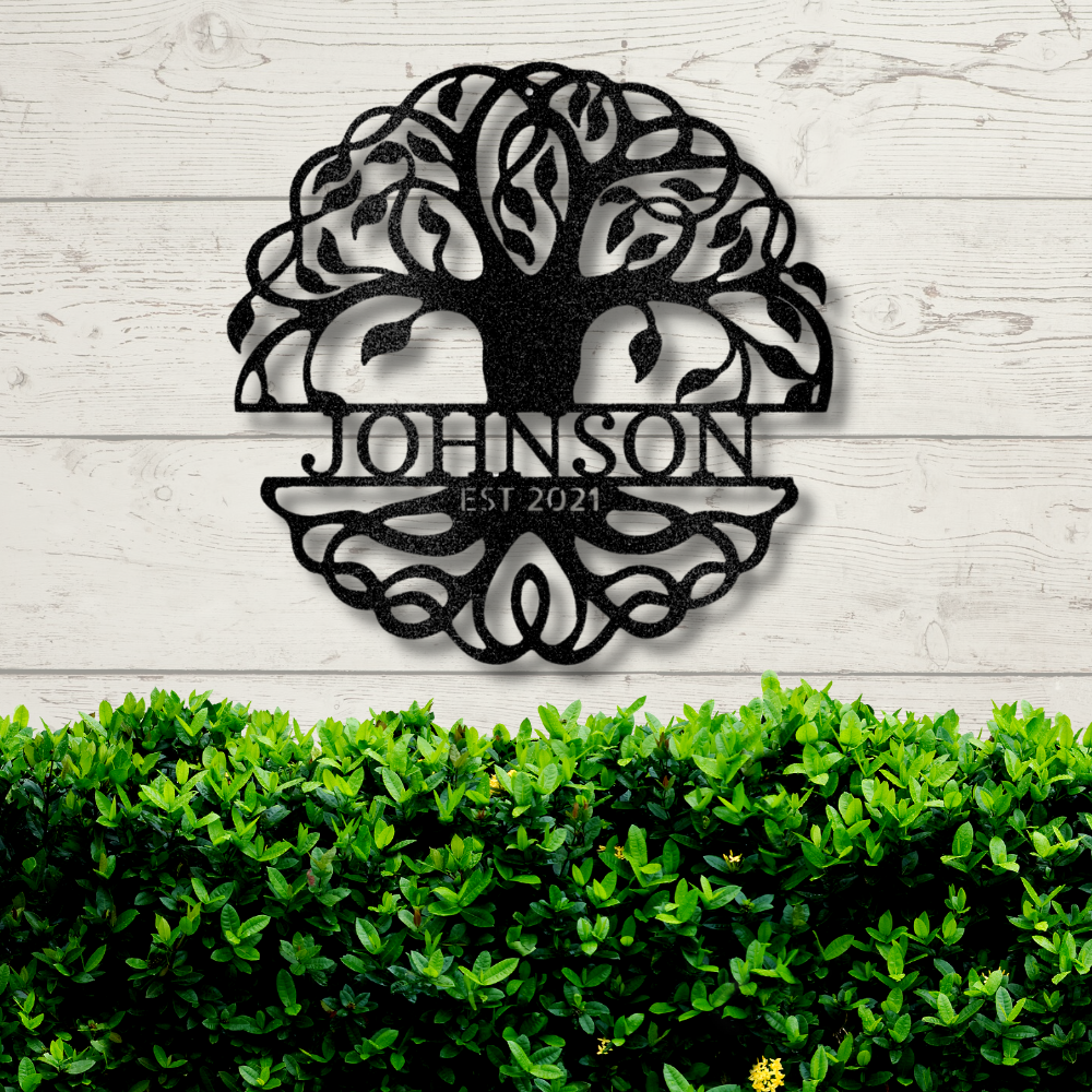 Personalized Tree of Life Metal Wall Art, Housewarming Gift, Fancy Tree of Life Décor, Wedding Gift, EST Metal Sign, Family Name Metal Wall Sign
