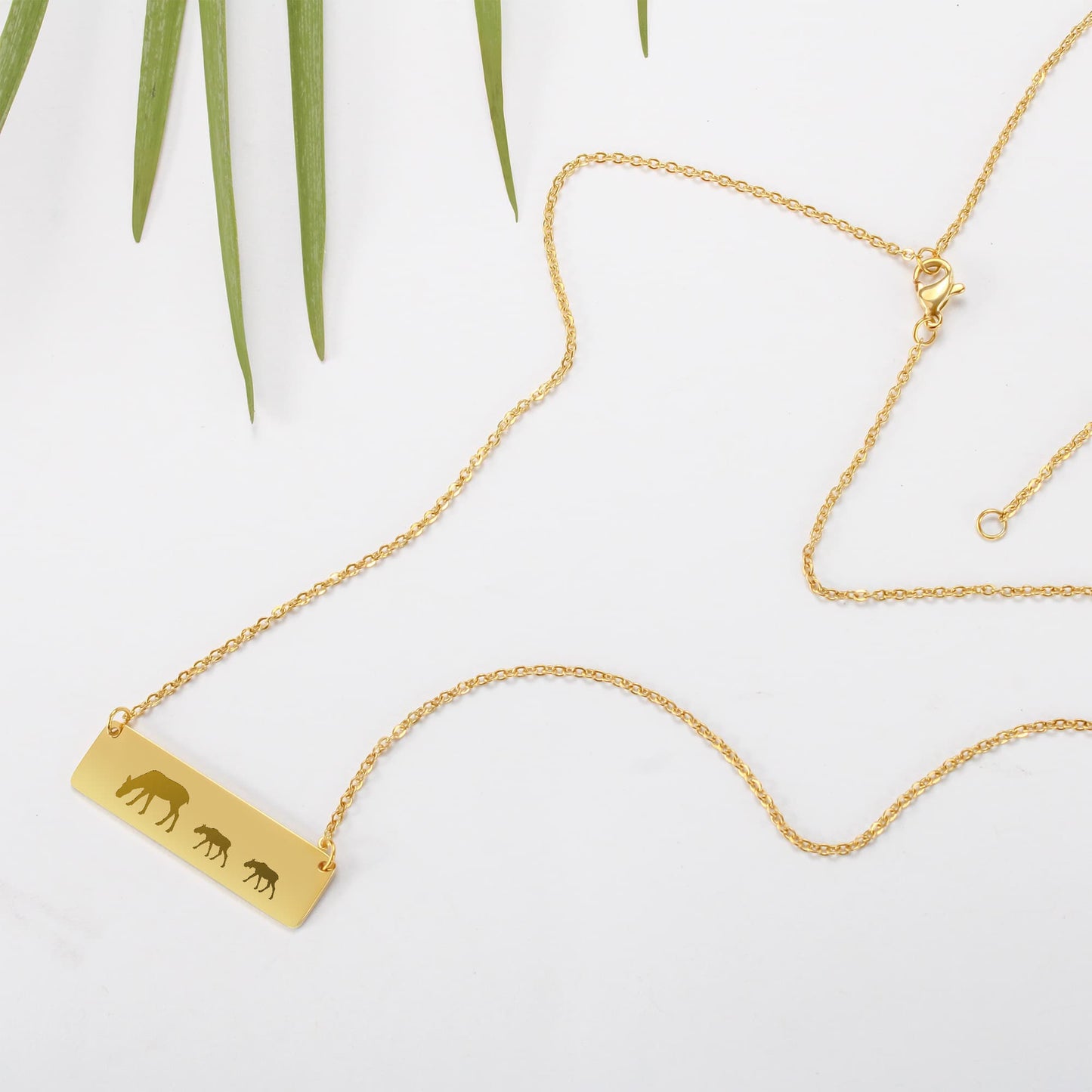 Mama Moose Bar Necklace, Moose Jewelry, Mother's Necklace, Birthday Gift, Personalized Bar Necklace
