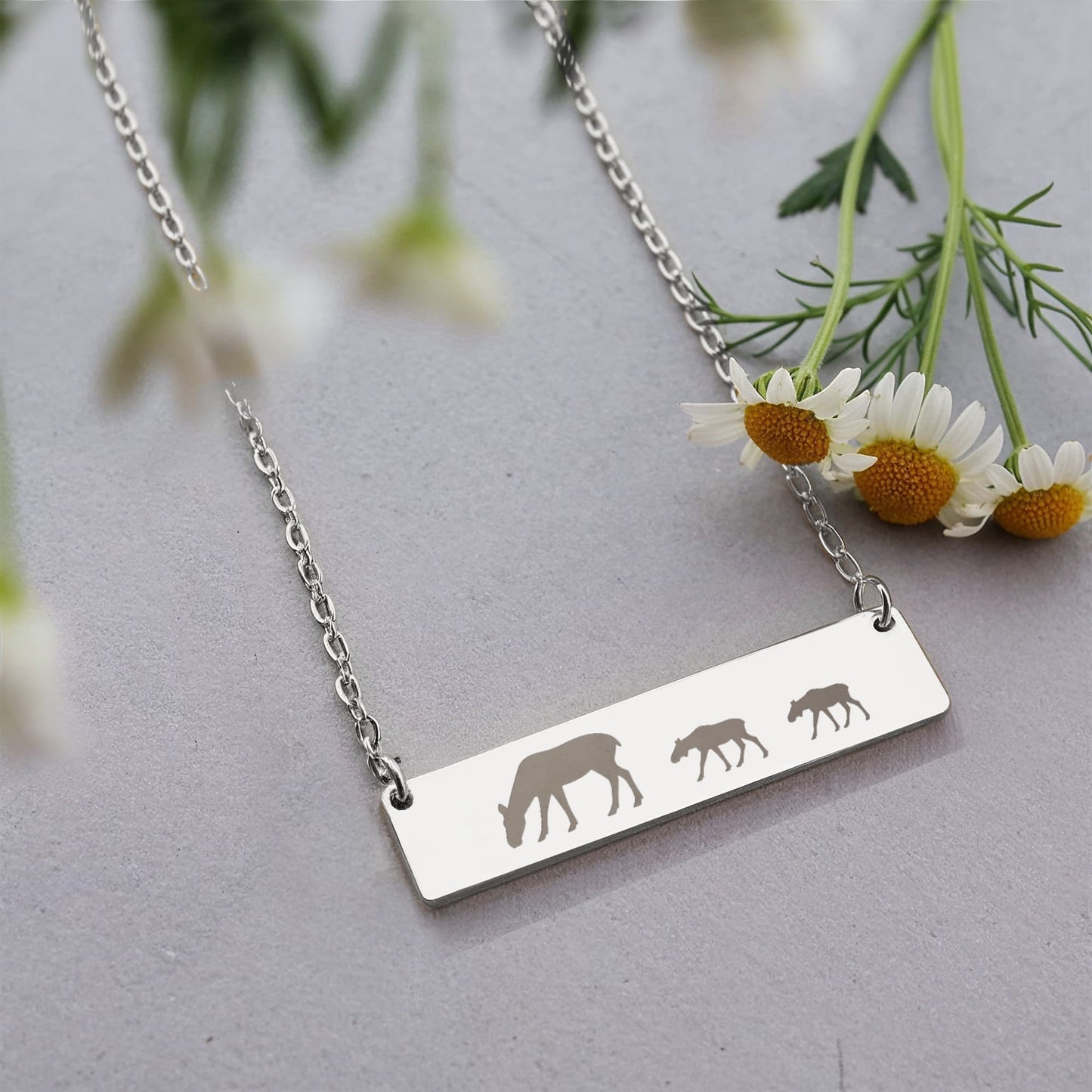 Mama Moose Bar Necklace, Moose Jewelry, Mother's Necklace, Birthday Gift, Personalized Bar Necklace