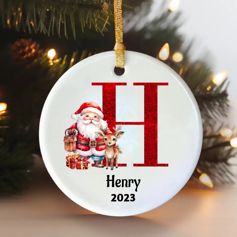 Christmas Tree Initial Ornament