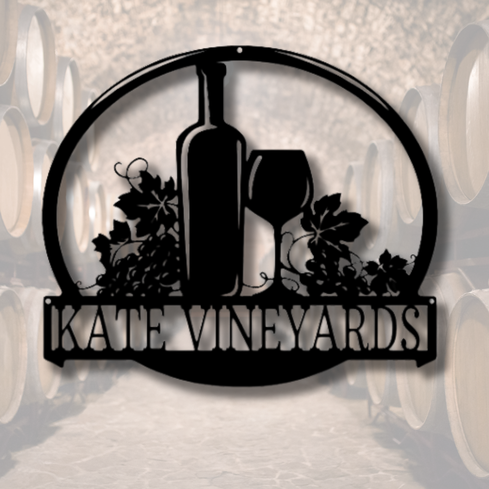 Personalized Winery Sign, Custom Name Vineyard Sign, Last Name Winery Sign, Wine Lover Gift, Home Decor Sign, Vine Tinto Sign, Gift For Her