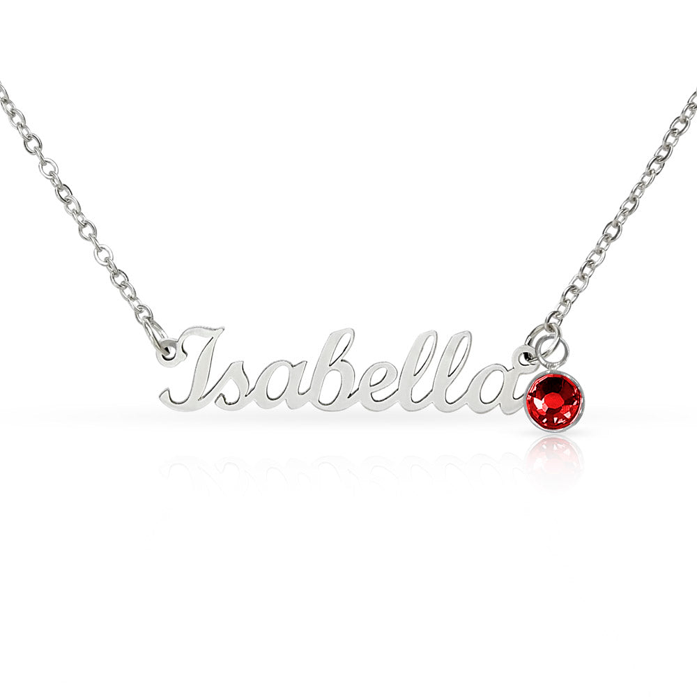 To My Bonus Daughter Personalized Cursive Name Necklace & Birthstone Gift | Custom Stepdaughter Birthday & Graduation Jewelry
