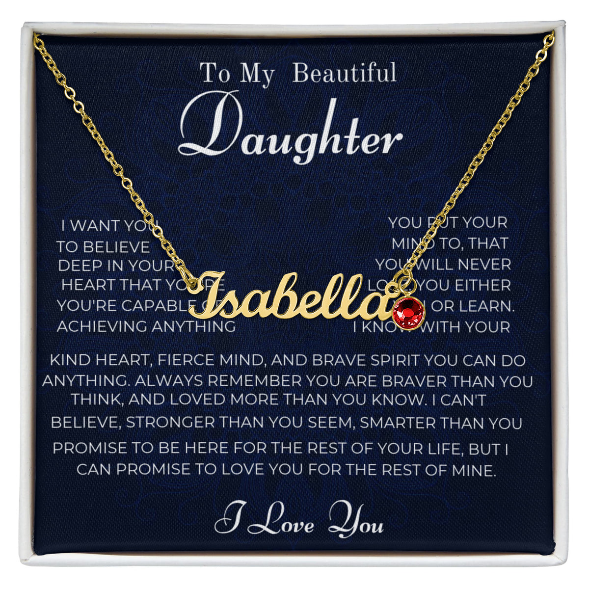 Personalized Name Necklace with Birthstone for Daughter | Custom Dainty Nameplate Pendant | Birthday Gift from Mom
