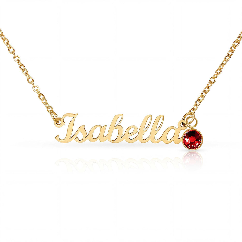To My Bonus Daughter Personalized Cursive Name Necklace & Birthstone Gift | Custom Stepdaughter Birthday & Graduation Jewelry