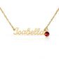 Personalized Name Necklace with Birthstone for Daughter | Custom Dainty Nameplate Pendant | Birthday Gift from Mom