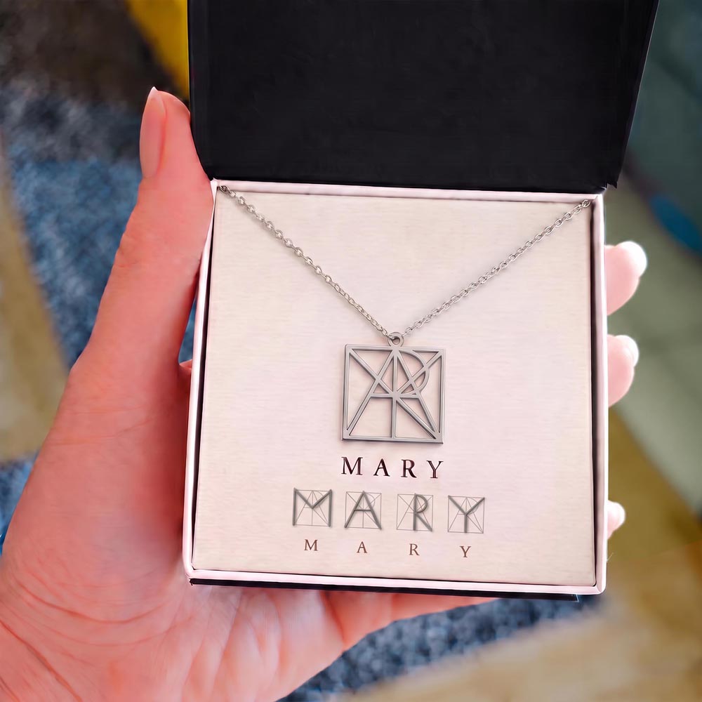 Custom Monogram Name Necklace, Personalized Necklace