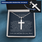 Personalized Cross Necklace for Son | Custom Engraved Son Gift from Mom | Christian Jewelry, First Communion & Confirmation Gift