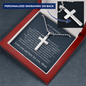 Personalized Cross Necklace for Son | Custom Engraved Son Gift from Mom | Christian Jewelry, First Communion & Confirmation Gift