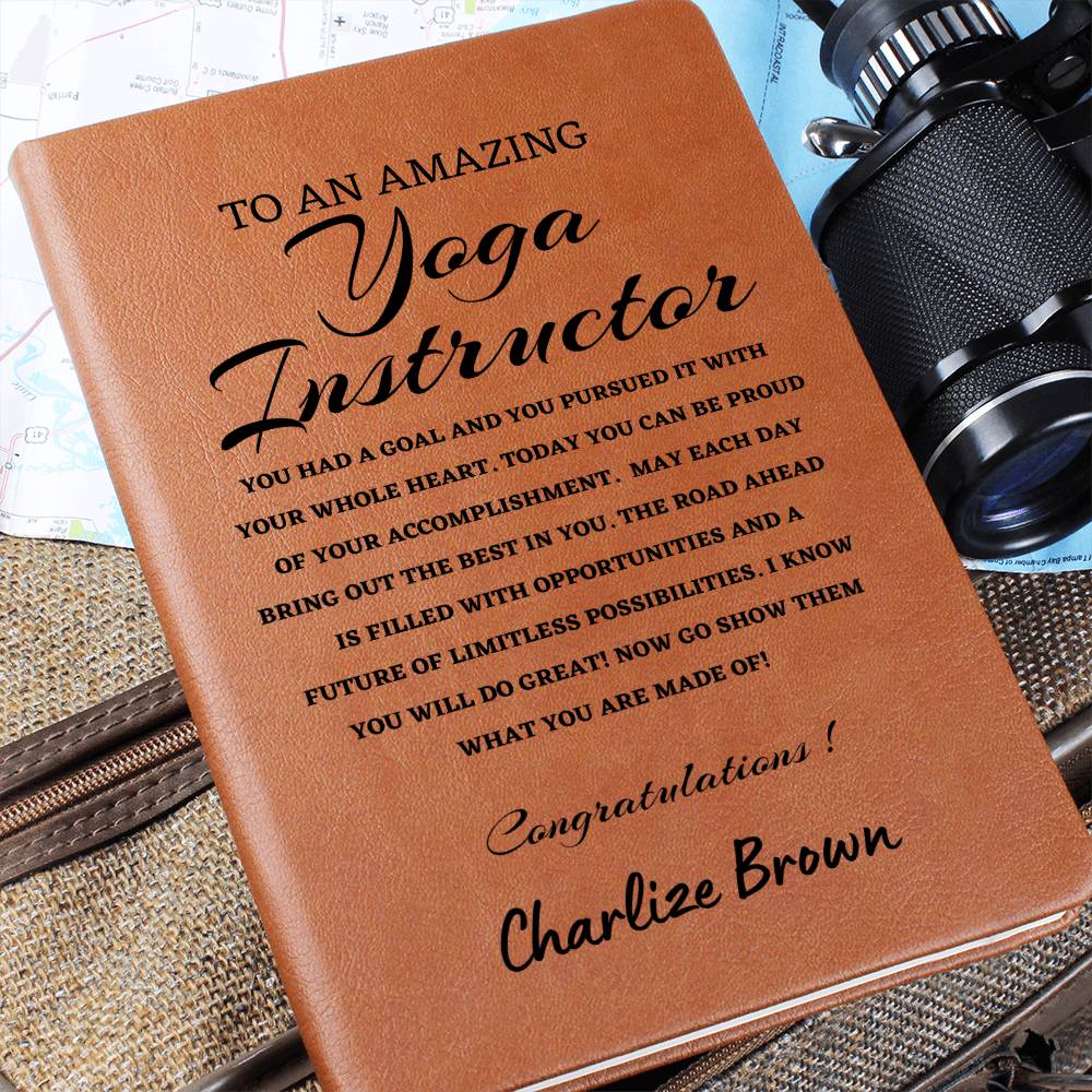 To A New Yoga Trainer Journal, Custom Leather Journal, Yoga Trainer Graduation Gift, Personalized Name Journal, New Yoga Instructor Appreciation Gift, New Job Gift