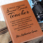 Personalized Second Grade Teacher, Difference Maker Journal, Custom Name Leather Journal, Gift For a Second Grade Teacher, Appreciation Gift, Birthday Gift