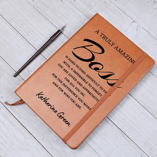 Personalized Boss Journal, Difference Maker Journal, Custom Name Leather Journal, Gift for a Boss, Appreciation Gift, Birthday Gift.