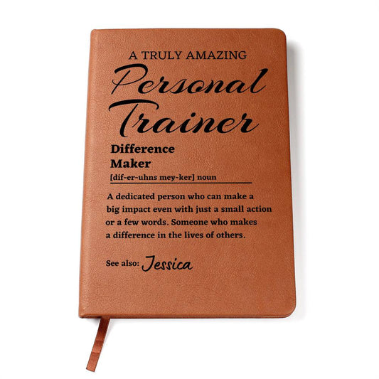 Difference Maker Journal, Personal Journal Gift, Personalized Colleague Friend Mentor Appreciation Gift, Custom Name Leather Journal