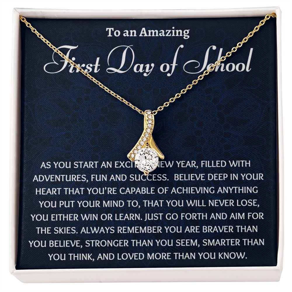 First Day of School Gift, Petite Ribbon Necklace College Gift, Back to School Gift, Present for 1st day of School, Freshman College Gift, High School, Medical School Student