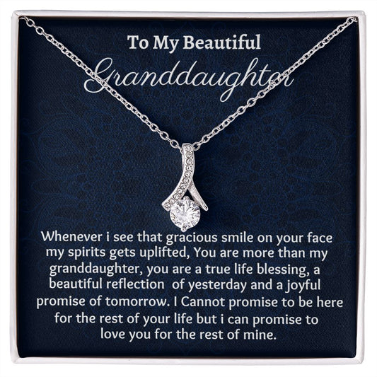 To My Beautiful Granddaughter Alluring Beauty Necklace, Birthday Gift From Grandmother/ Grandfather, , Granddaughter Graduation Gift, Meaningful Jewelry Gift.