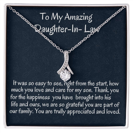 To My Amazing  Daughter In Law Alluring  Necklace, Birthday Gift For My Daughter In Law, Wedding  Day Gift, Meaningful Gift. To My Bonus Daughter Gift.