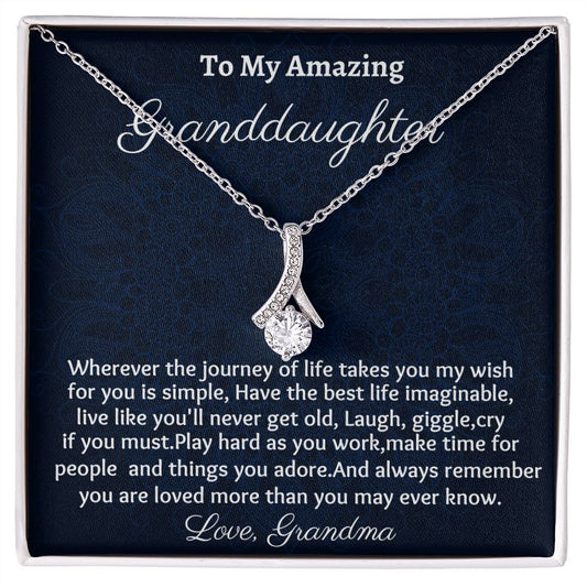 To My Amazing Granddaughter Alluring Beauty Necklace, Birthday Gift For Amazing Granddaughter, Graduation Gift From Grandmother, Unique Jewelry Gift.