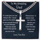 To My Amazing Dad Cuban Chain With Artisan Cross Necklace, Birthday Gift For Dad, Unique Men Jewelry Gift, Son To Father Gift, Christmas Jewelry Gift For Dad.