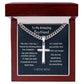 To My Amazing Boyfriend Cuban Chain With Artisan Cross Necklace, Birthday Gift For Him Men Jewelry Gift,  To My Boyfriend Christmas Gift, Romantic Jewelry Gift.