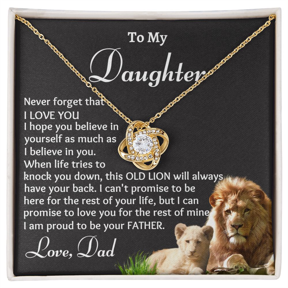 To My Daughter Birthday Gift, Love Knot Necklace, Daughter Gift From Mom or Dad, Christmas Present or Graduation Gift for Daughter