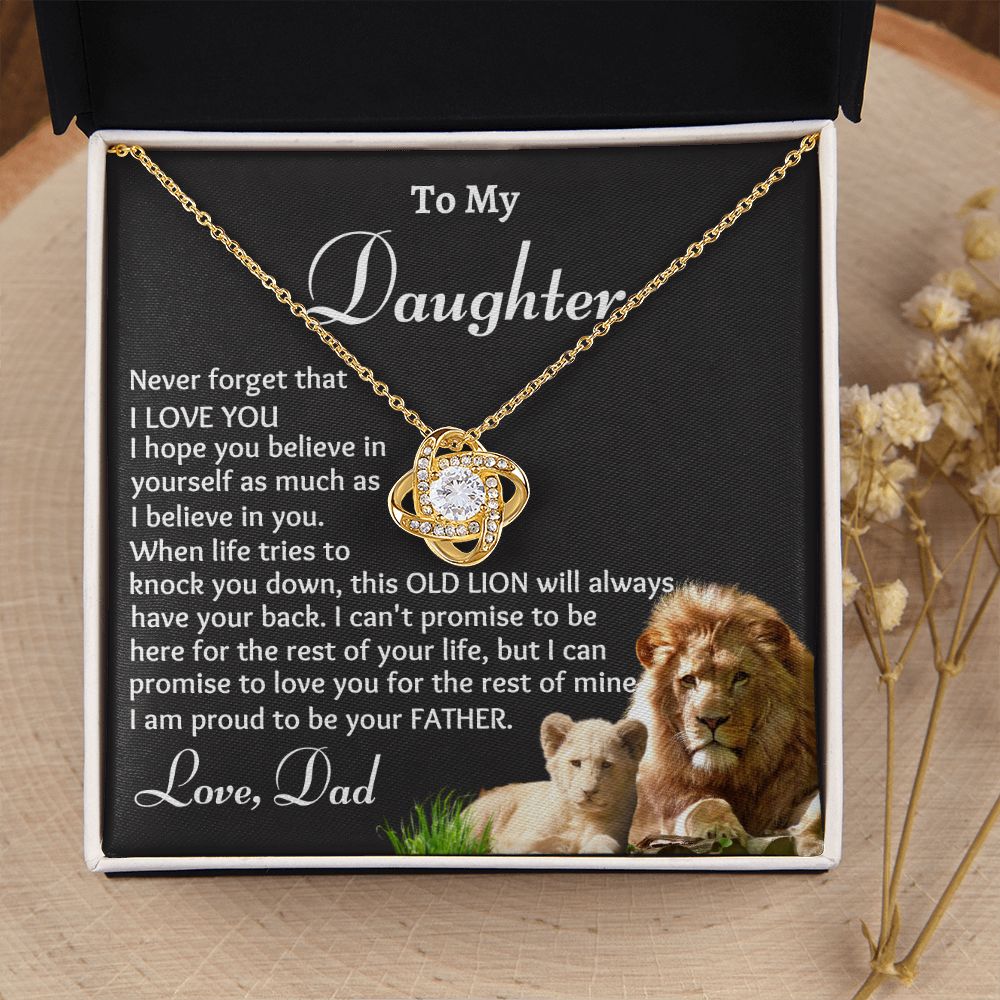 To My Daughter Birthday Gift, Love Knot Necklace, Daughter Gift From Mom or Dad, Christmas Present or Graduation Gift for Daughter