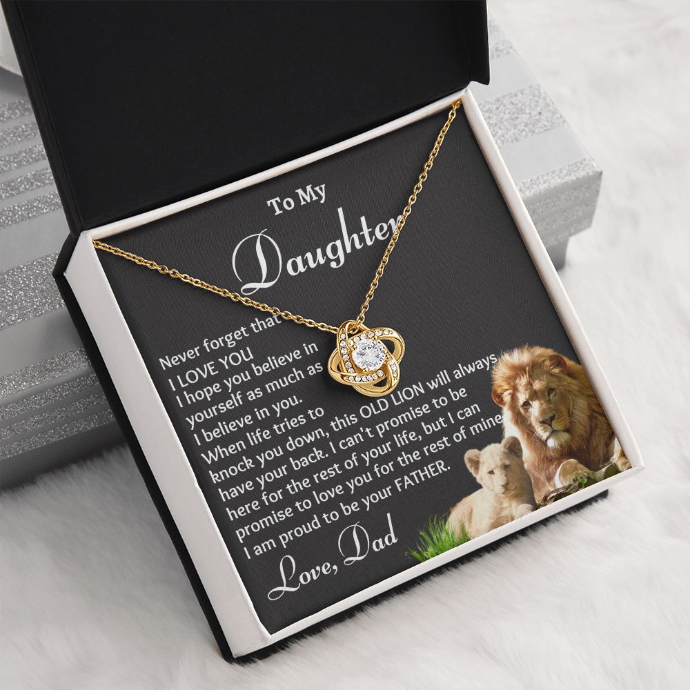 To My Daughter Birthday Gift, Love Knot Necklace, Daughter Gift From Mom or Dad, Christmas Present or Graduation Gift for Daughter