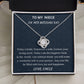 To My Niece On Her Wedding Day Love Knot Necklace, Wedding Day Gift For Niece, Birthday Gift For Her, Christmas Gift From Loving Uncle, Uncle To Daughter Gift.