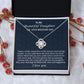 To My Beautiful Daughter On Her Wedding Day Love Knot Necklace, Wedding Day Jewelry Gift From Mom, Unique Jewelry Gift, Birthday Gift For My Amazing Daughter, Mother To Daughter Gift.