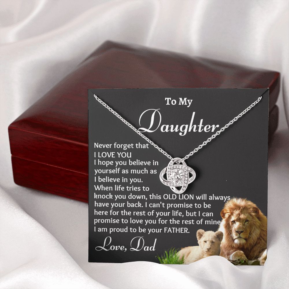 To My Daughter Birthday Gift, Love Knot Necklace, Daughter Gift From Mom or Dad, Christmas Present or Graduation Gift for Daughter