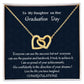 To My Daughter On Her Graduation Day Interlocking Hearts Necklace, Graduation Gift For Her, Mother To Daughter Gift, Unique Graduation Gift From Mom