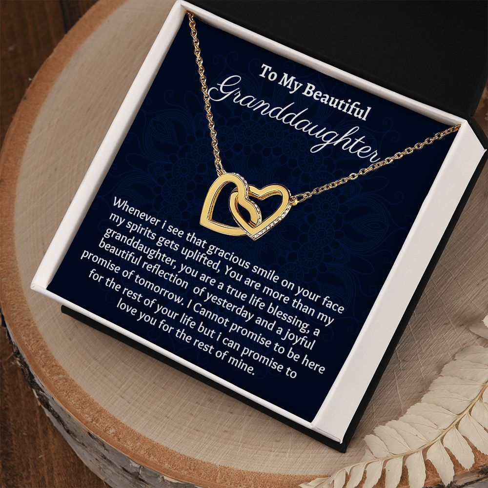 To My Beautiful Granddaughter Interlocking Hearts Necklace, Birthday Gift From Grandmother, Granddaughter Graduation Gift, Meaningful Jewelry Gift