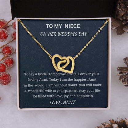 To My Niece On Her Wedding Day Love Knot Necklace, Wedding Day Gift For Niece, Birthday Gift For Niece, Christmas Gift From Loving Aunt, Aunt To Daughter Gift.